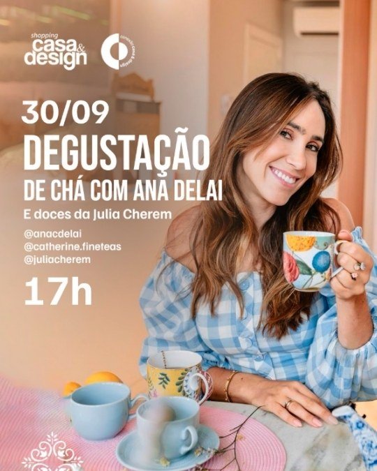 Banner Degustação de Chá com Ana Delai Shopping Casa e Design